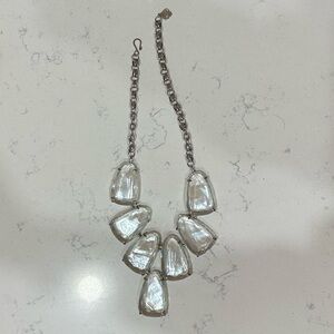 Kendra Scott Silver Necklace with Clear Stones